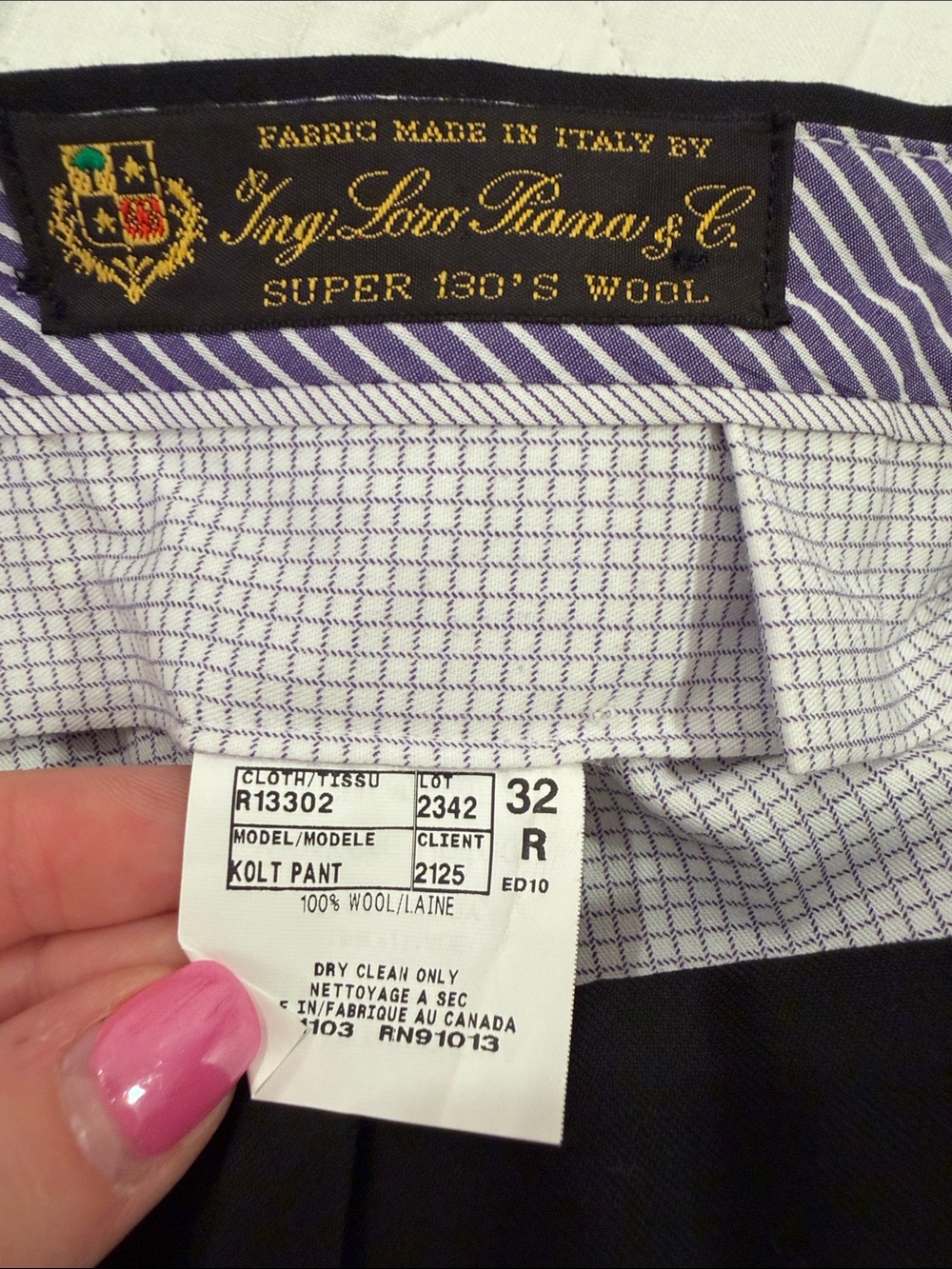 Loro Piana Black Men's Wool Dress Pants - Picture 6 of 6